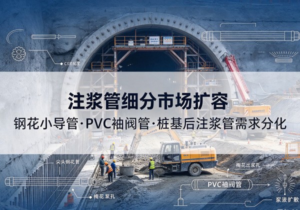 西乡注浆管细分市场扩容，隧道钢花小导管、PVC 袖阀管、桩基后注浆管需求分化